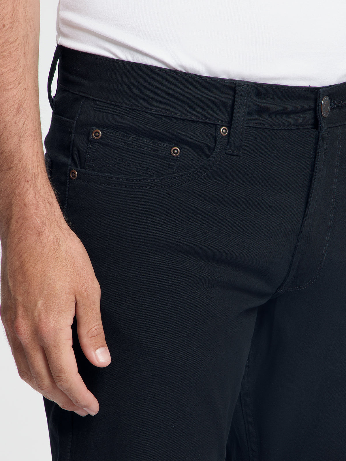 MASKOVICK Clinton Regular Fit Stretch Twill Broek Heren – Zwart / Black