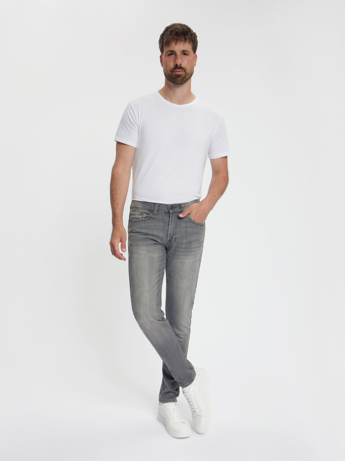 MASKOVICK Milano Slim Fit Stretch Heren Jeans – Grey Used