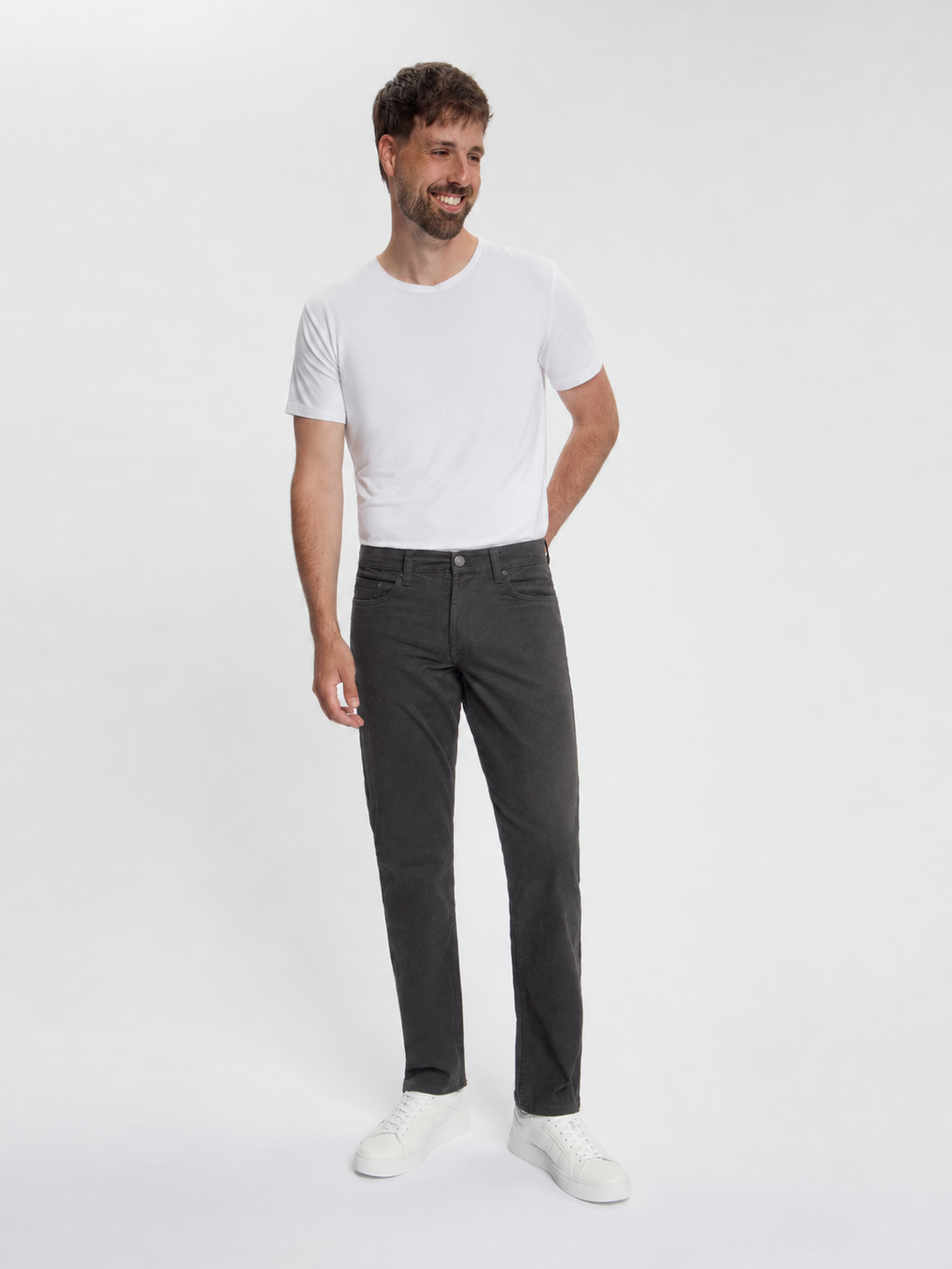 MASKOVICK Clinton Regular Fit Stretch Twill Broek Heren – Antraciet