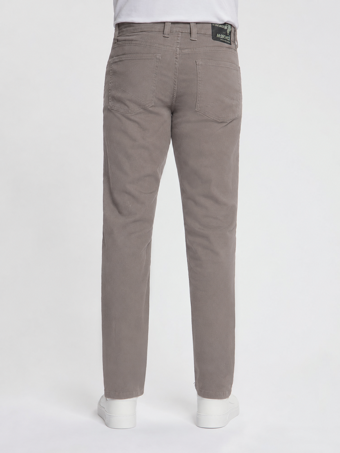 MASKOVICK Clinton Regular Fit Stretch Twill Broek Heren – Grey
