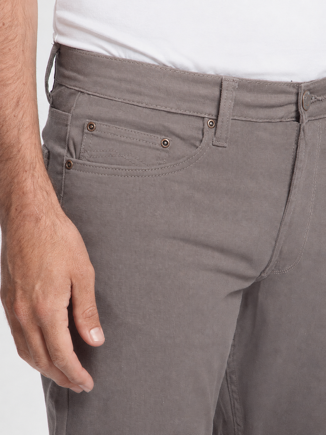 MASKOVICK Clinton Regular Fit Stretch Twill Broek Heren – Grey