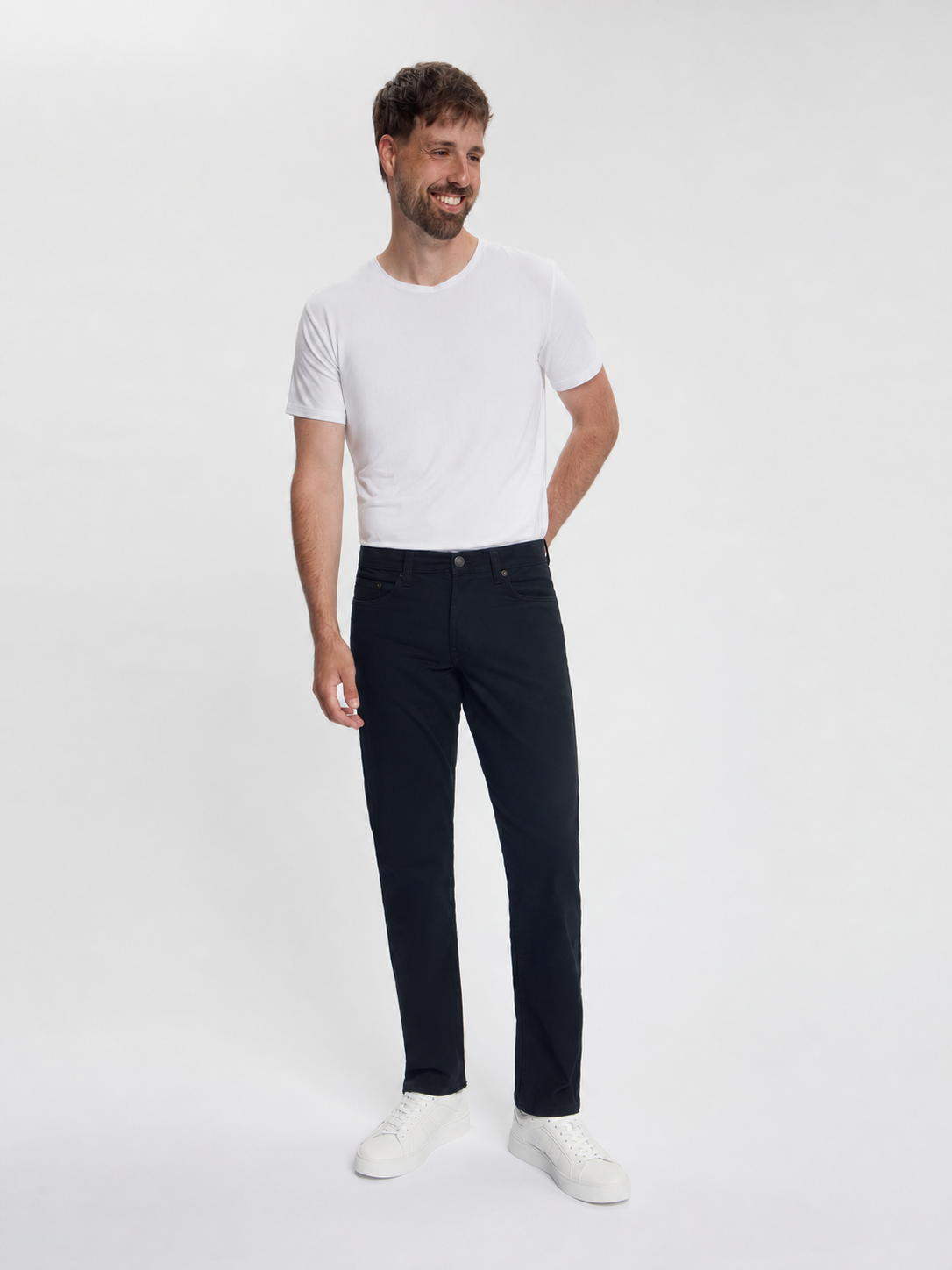 MASKOVICK Clinton Regular Fit Stretch Twill Broek Heren – Navy