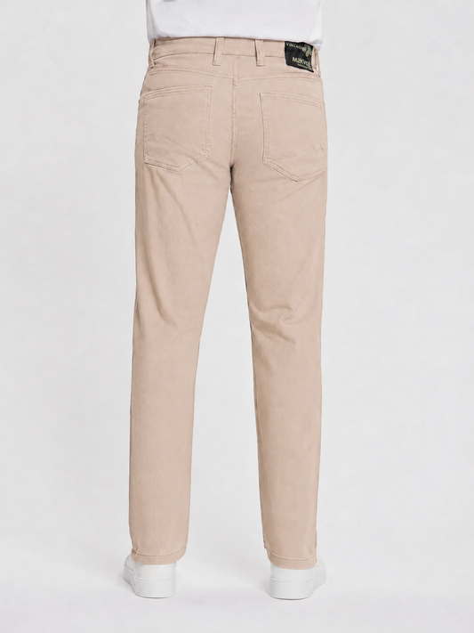MASKOVICK Clinton Regular Fit Stretch Twill Broek Heren – Sand
