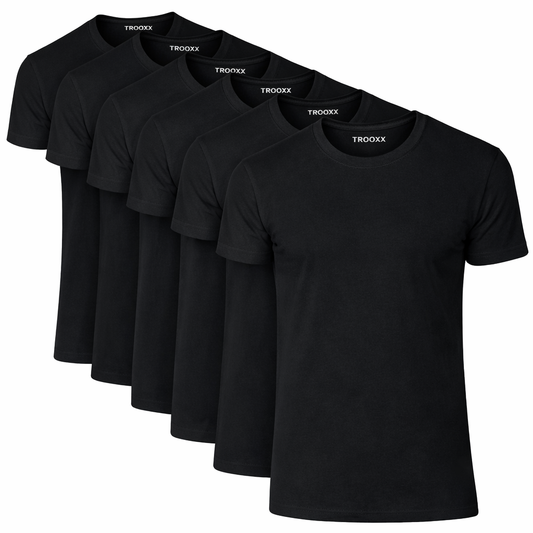 TROOXX heren T-shirt Round Neck - Extra Long - 6-pack