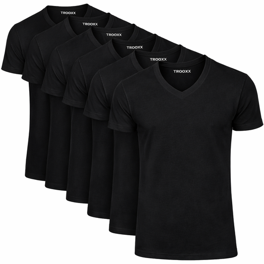 TROOXX heren T-shirt V-neck - Extra Lang - 6-pack