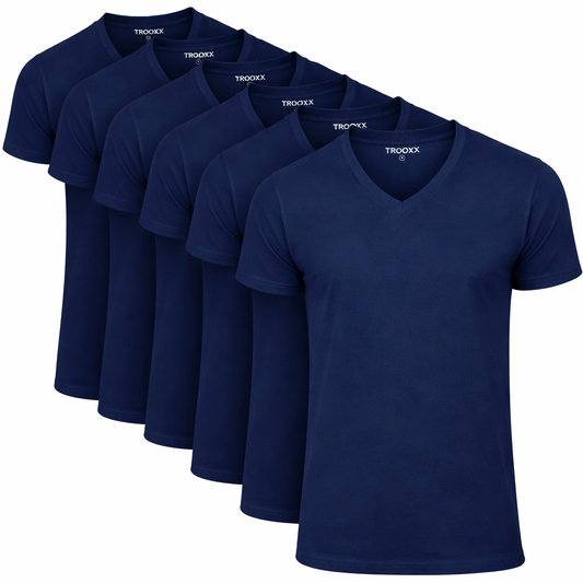 TROOXX heren T-shirt V-neck - Extra Lang - 6-pack